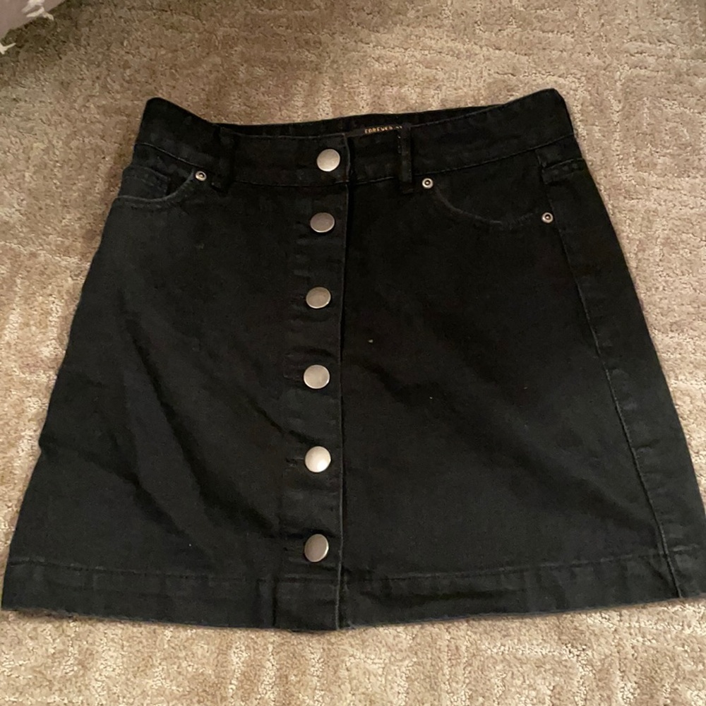Black denim jean skirt